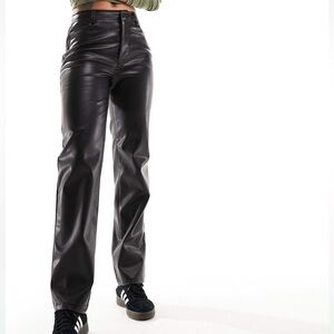 Faux Leather Black Pants